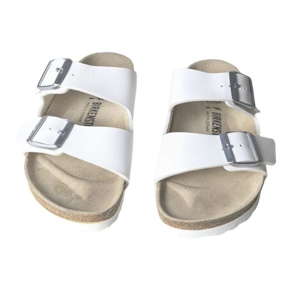 BIRKENTSTOCK Birko Flor White Embossed Sandal Size 38 - Picture 4 of 9